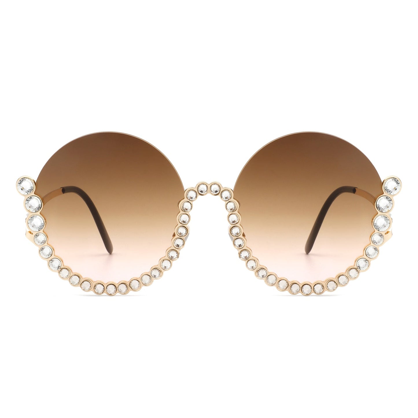 Gloriana Oversize Rhinestone Round Sunglasses