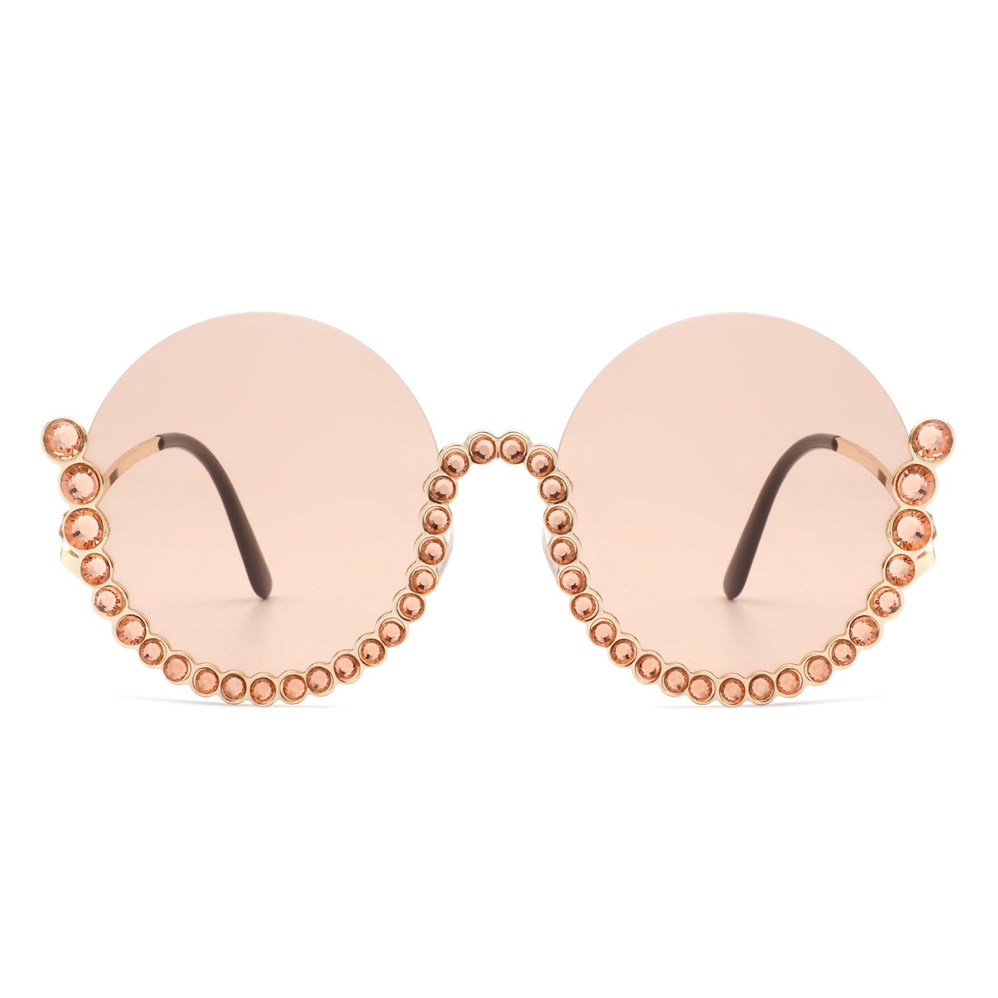 Gloriana Oversize Rhinestone Round Sunglasses