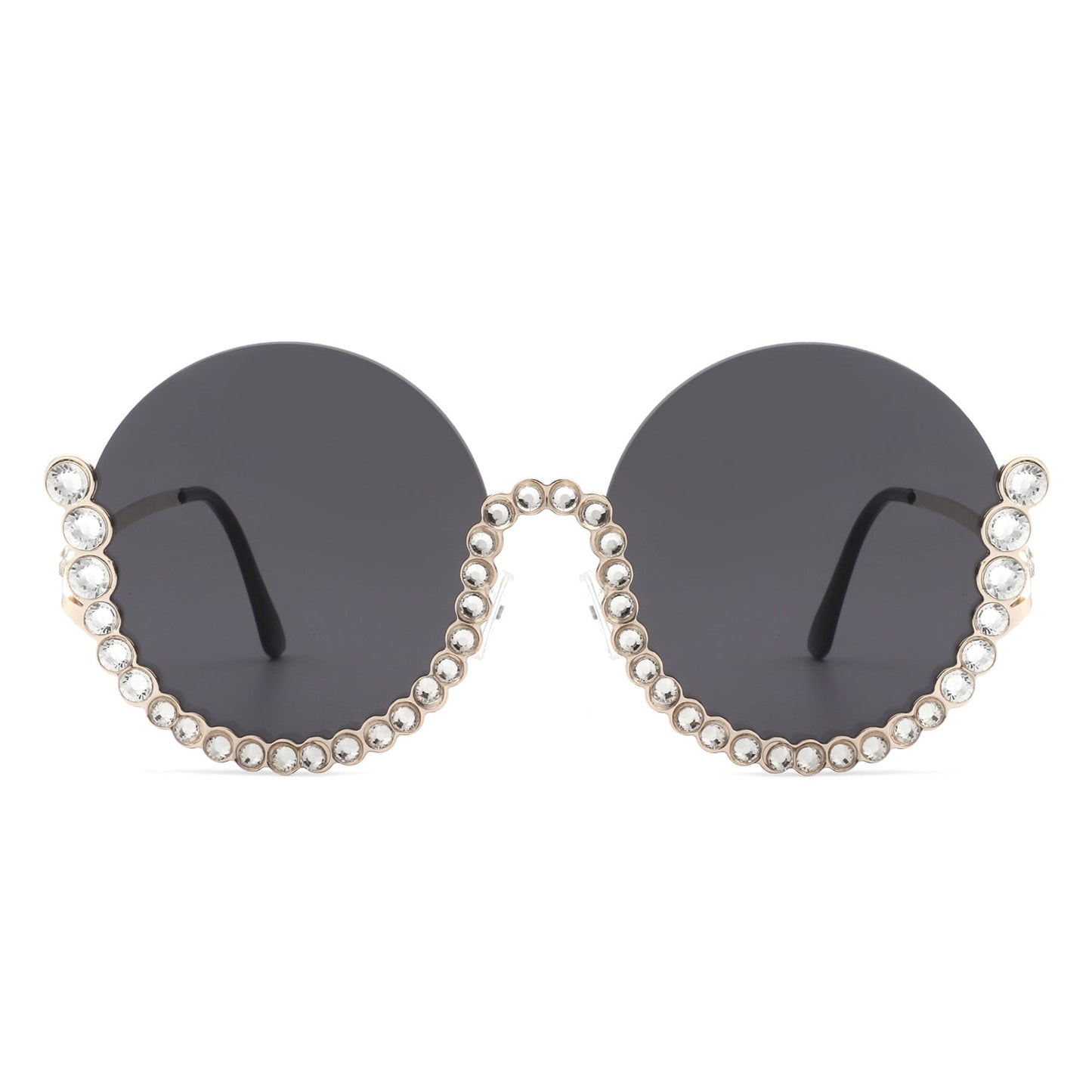 Gloriana Oversize Rhinestone Round Sunglasses