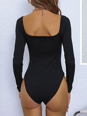 Black Long-Sleeve Bodysuit