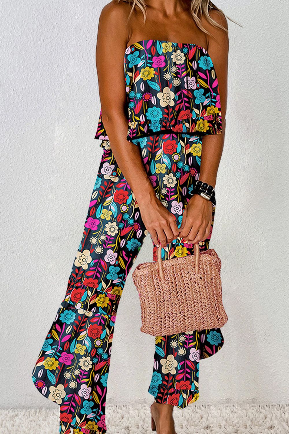 Floral Tube Top Jumpsuit