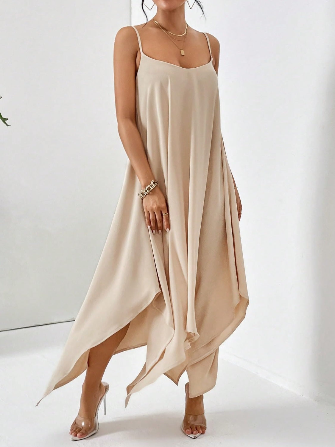 Draped Midi Cami Dress