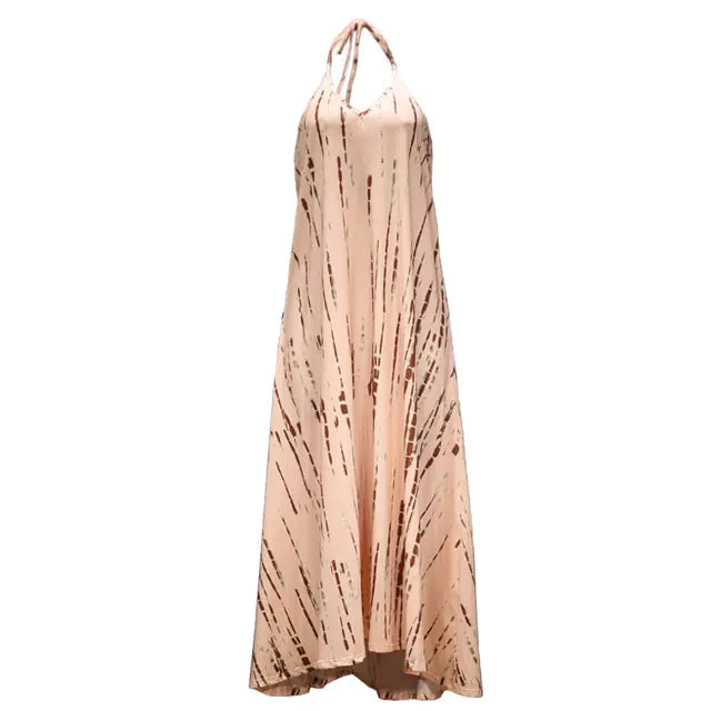 Tina Sexy Sleeveless Necktie Maxi Dress