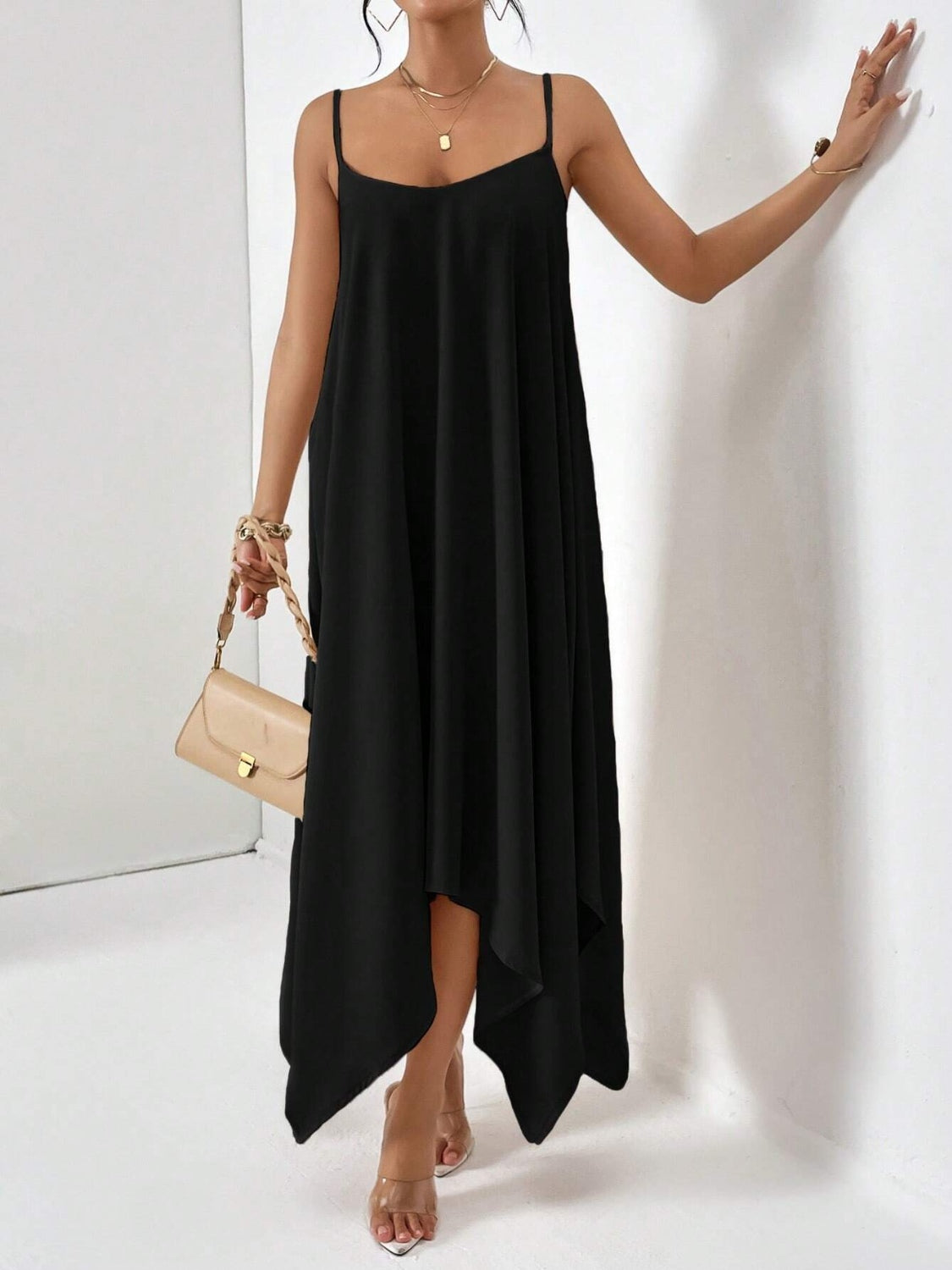 Draped Midi Cami Dress