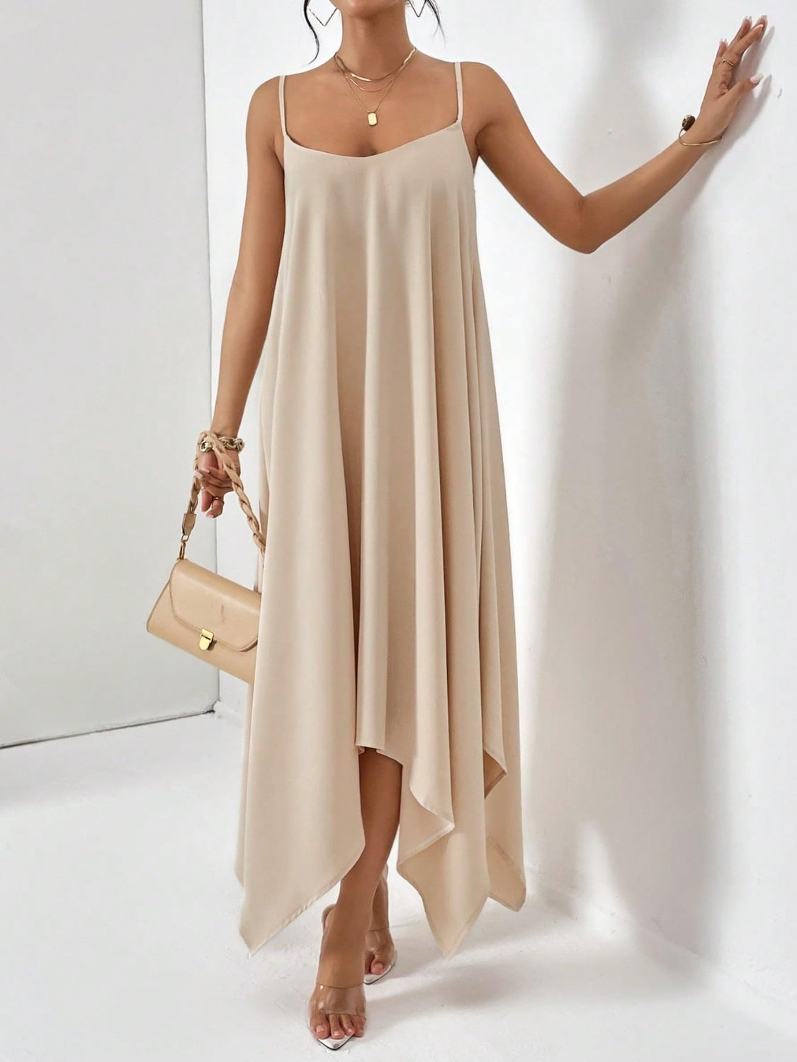 Draped Midi Cami Dress