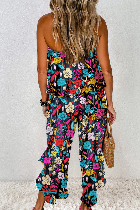 Floral Tube Top Jumpsuit