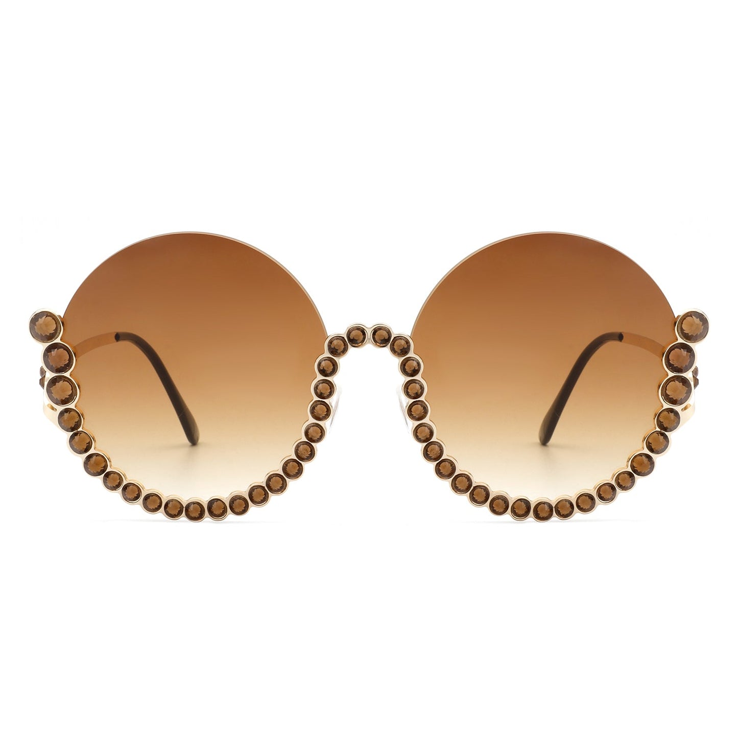 Gloriana Oversize Rhinestone Round Sunglasses