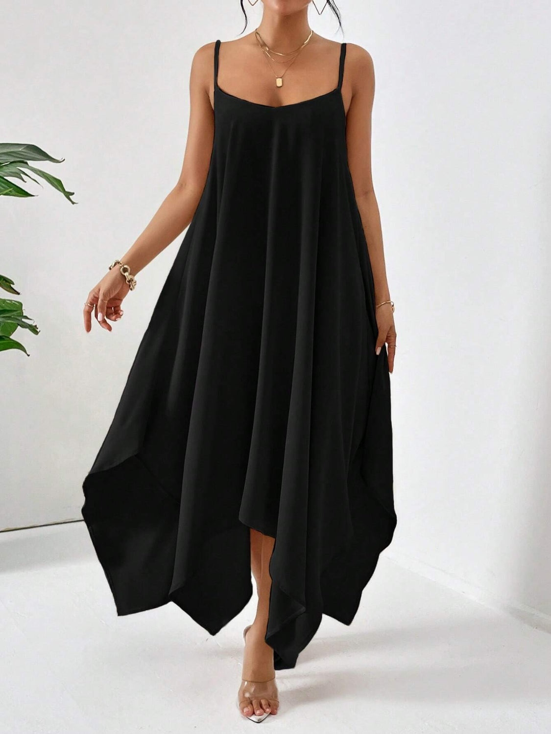 Draped Midi Cami Dress