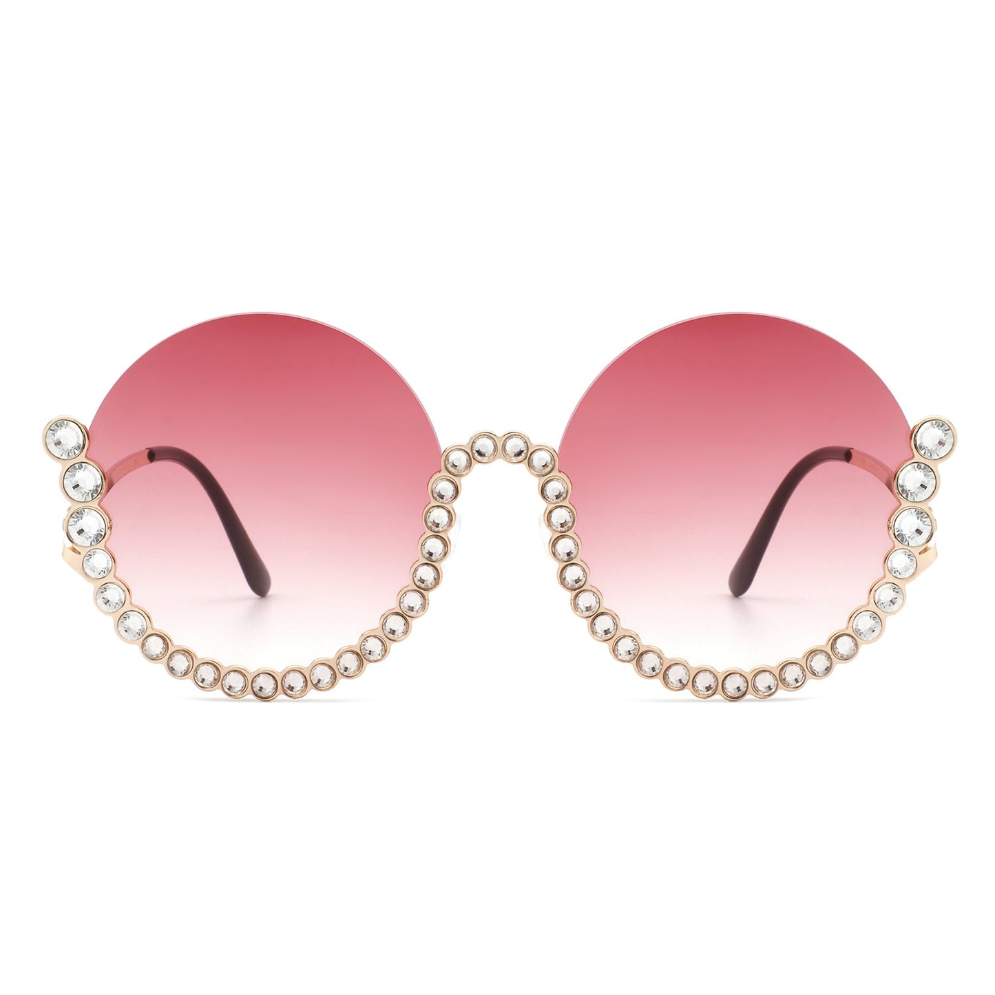 Gloriana Oversize Rhinestone Round Sunglasses