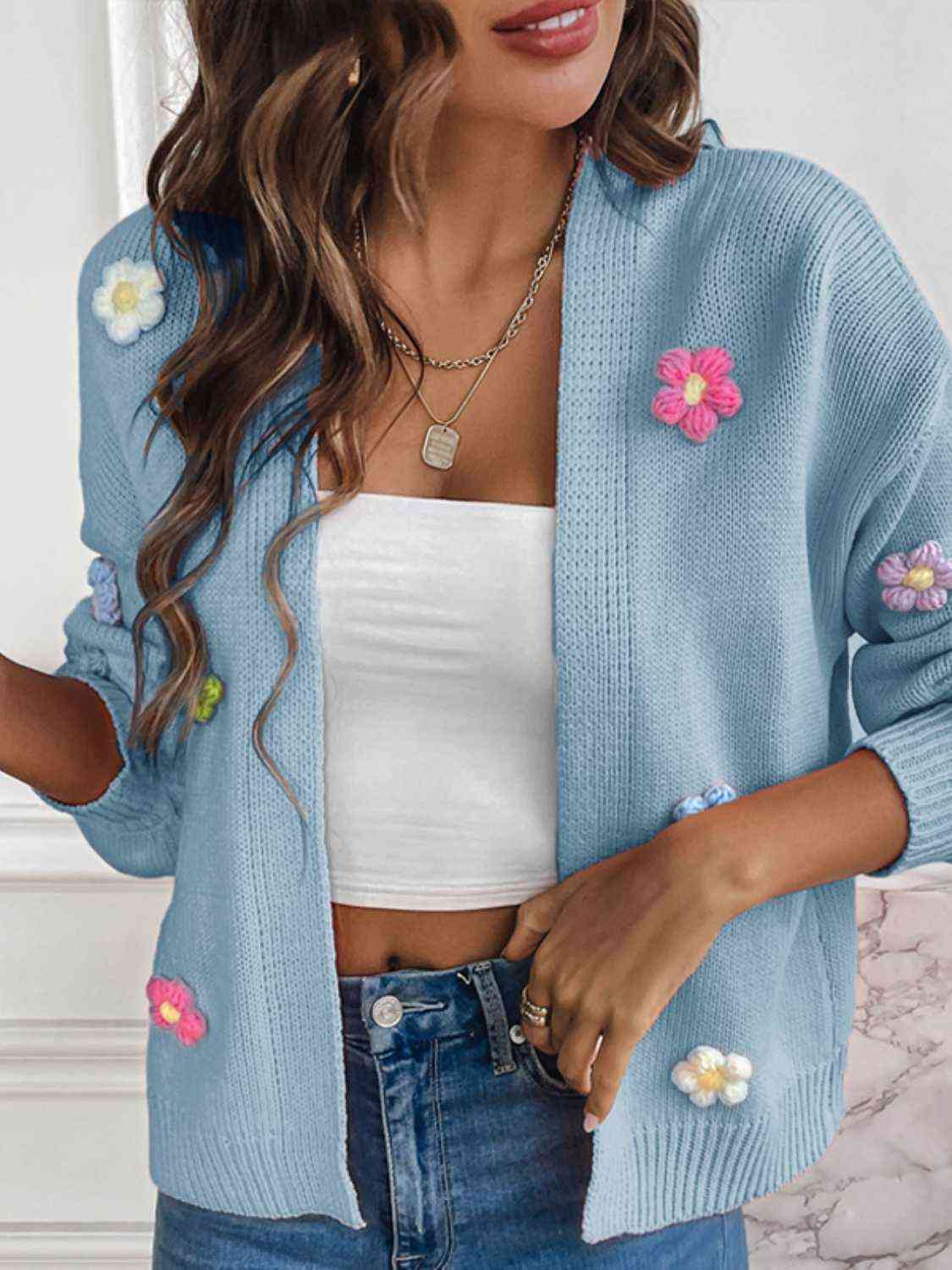 women's floral cardigan