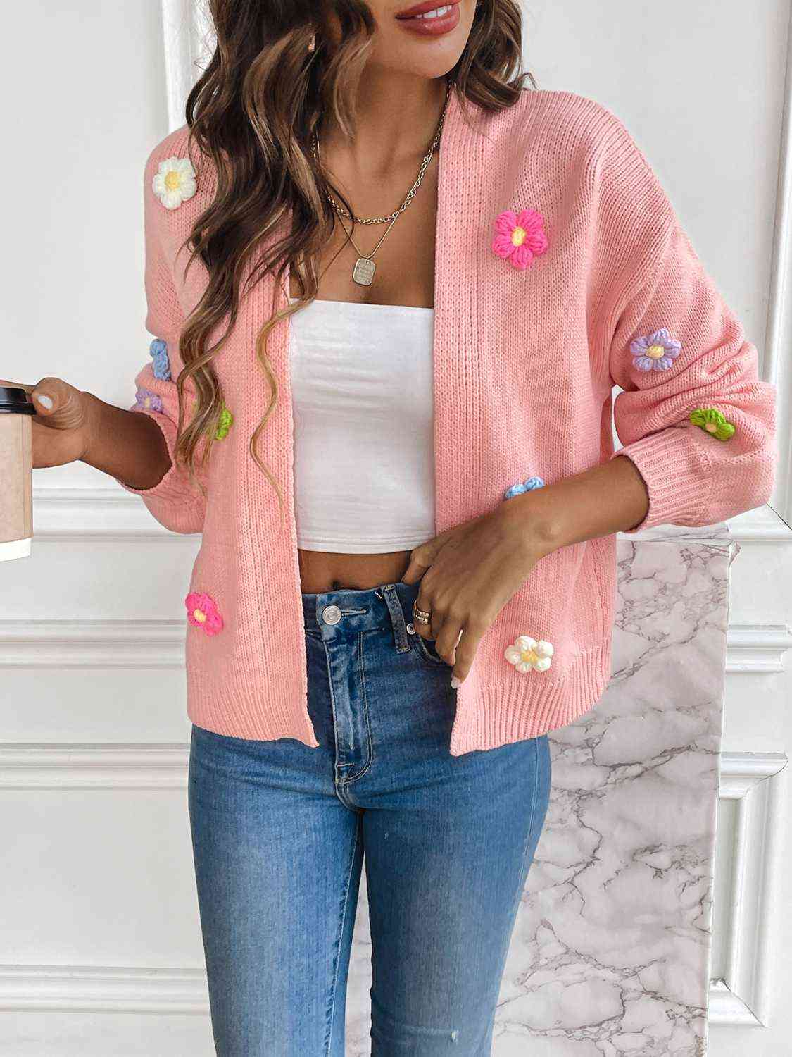 women's floral cardigan