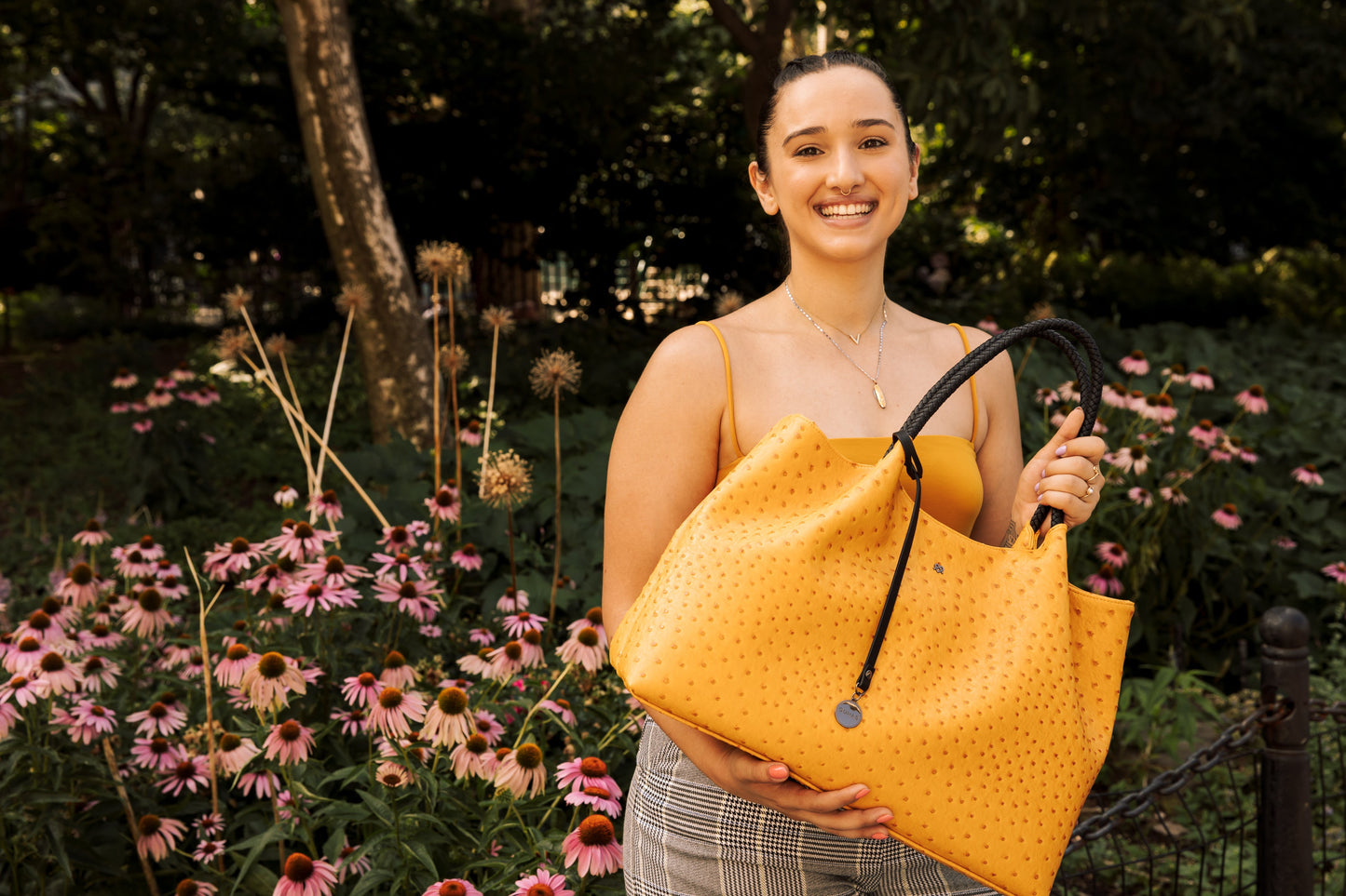 White Vegan Leather Tote Bag