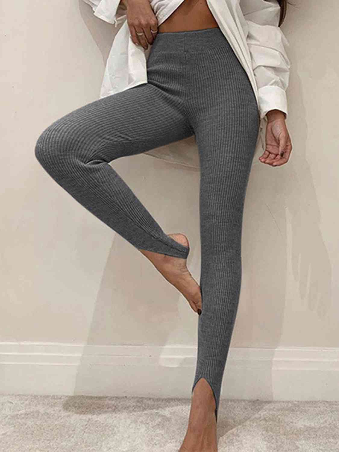 ribbed flare leggings