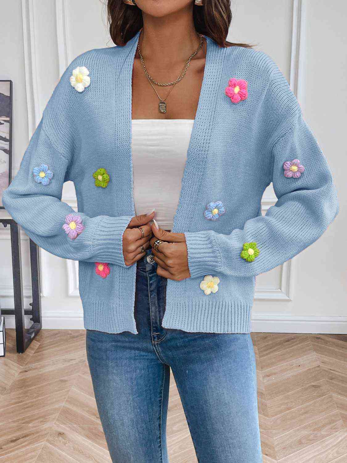 women's floral cardigan