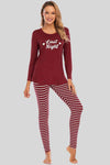 Top and Striped Pants Set