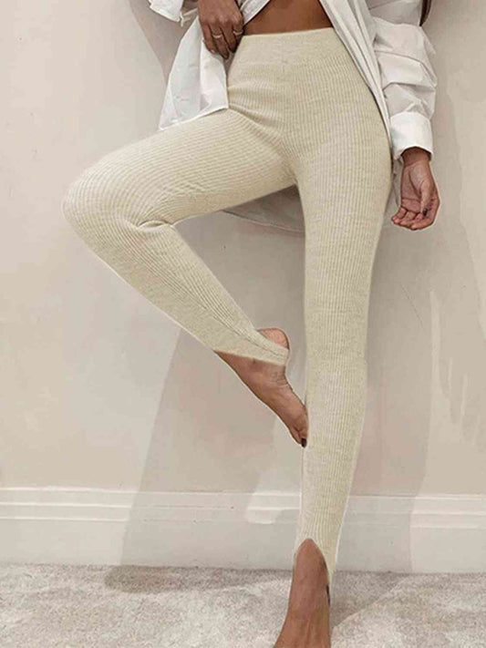 ribbed flare leggings