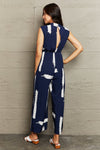 Printed Navy Jumpsuit